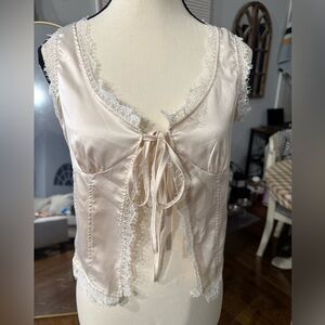 Elegant Cream Lace Trim Camisole